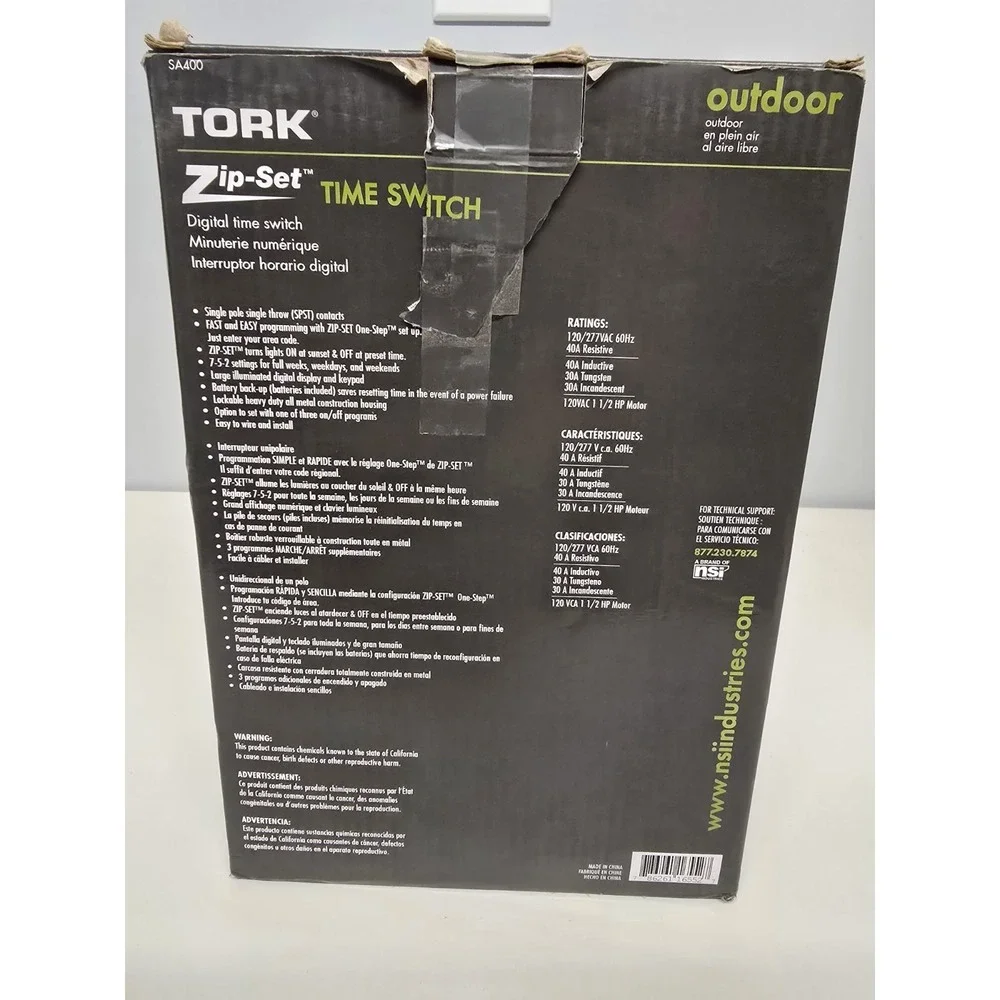 NSI Industries TORK SA400 Zip-Set Electronic Timer 7 Days Programmable